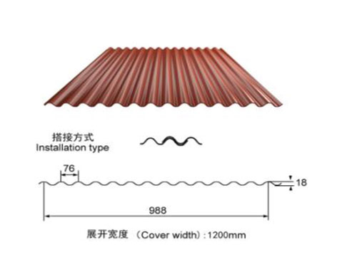 南寧NS-003 corrugated sheet profile drawing